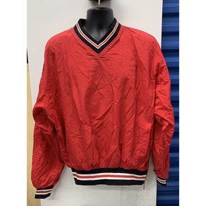 Vintage Russell Athletic V Neck Pullover Red/White/Black NO TEAM!! SZ. L VG